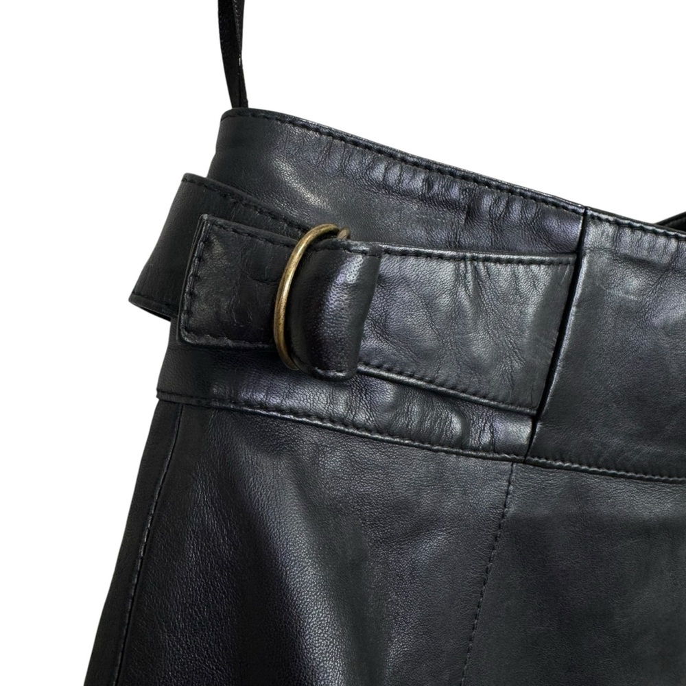 NEW Sezane Yasmine Lamb Leather Skirt in Black Size 8 - Picture 7 of 11